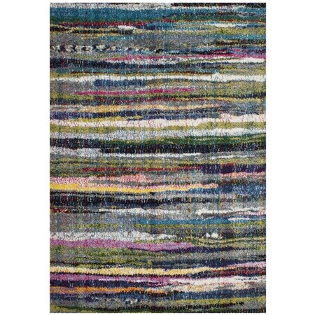 Flowers First 4 x 6 ft. Fiesta Shag Power Loomed Rug, Multi Color - Small Rectangle FL1860173